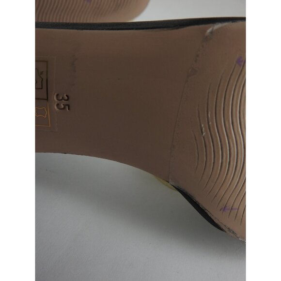 VINCI Black Leather Floral Embellished Ankle Strap Loop Heel Sandal Size 35 Turk - Picture 14 of 16